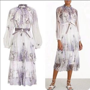NWOT Zimmermann Luminous Tiered Midi Dress